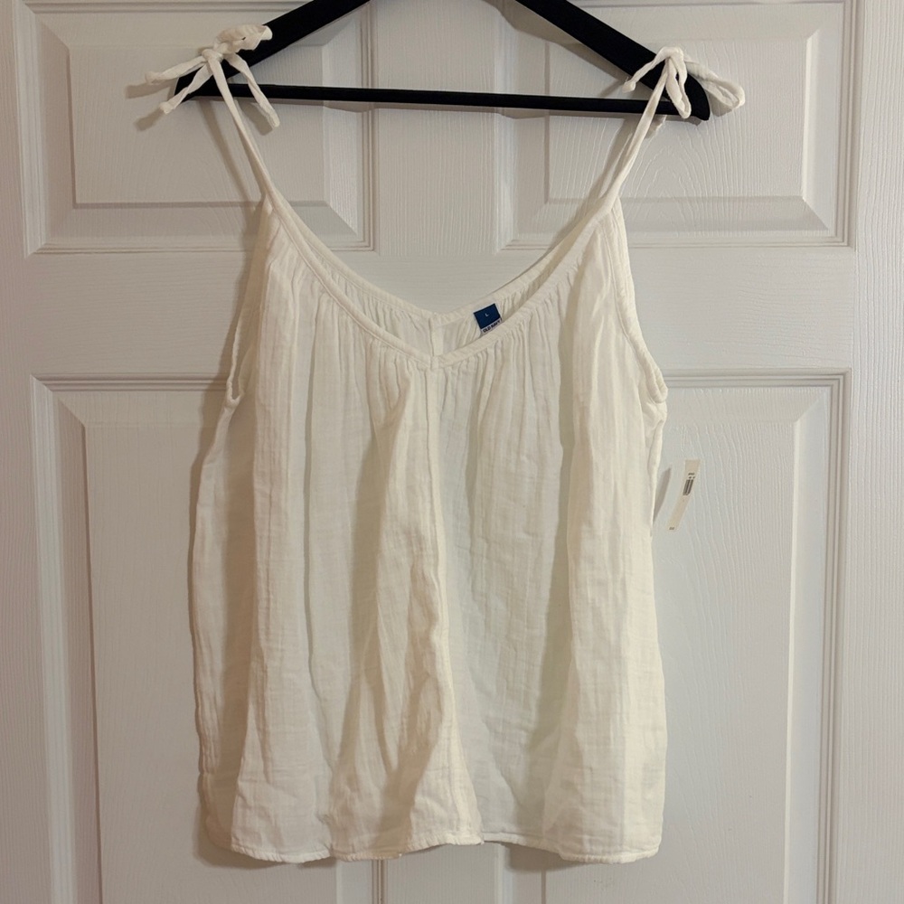 Old Navy White Tie-Shoulder Cotton Camisole
